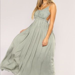 Mint floor length dress